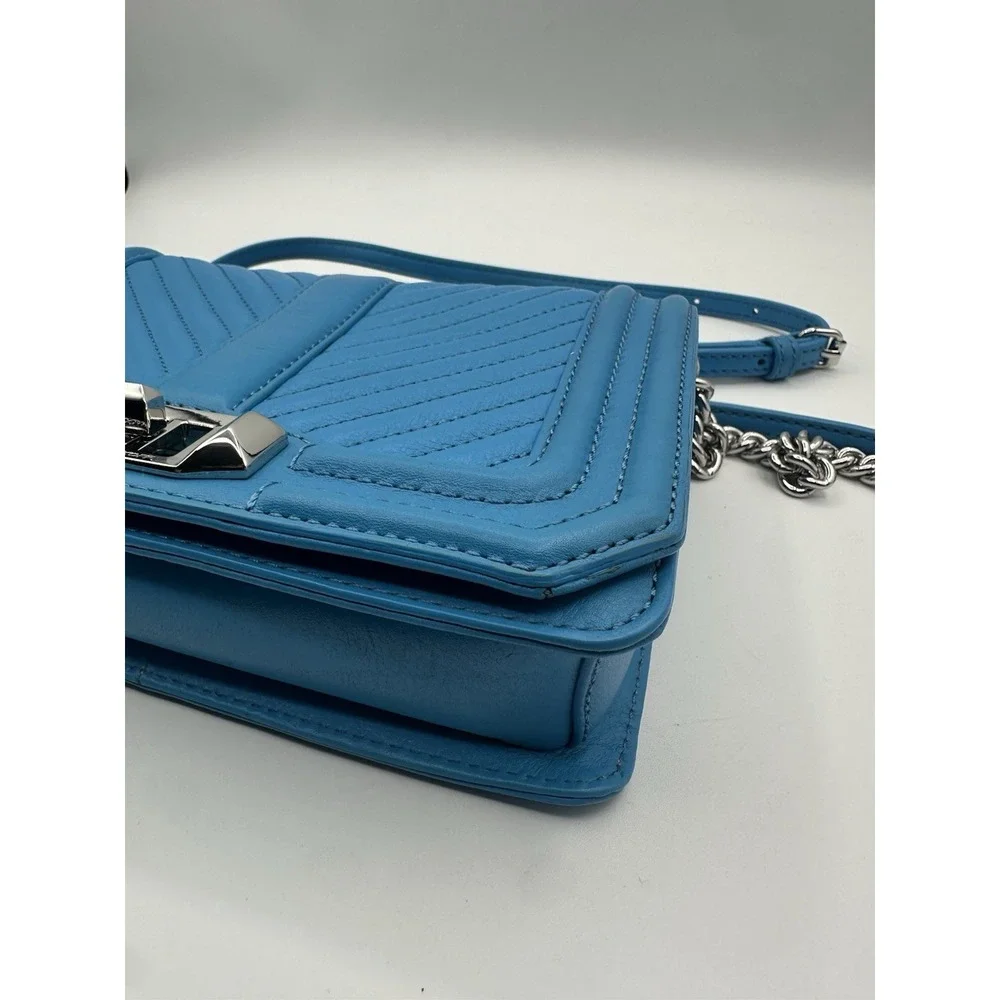 Rebecca Minkoff Chevron Quilted Small Love Crossbody Bag Marina NWT